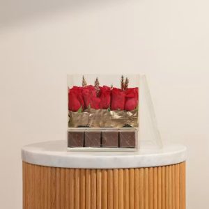 Midnight Serenade Luxury AR Gift Box with Deep Red Roses and Chocolates
