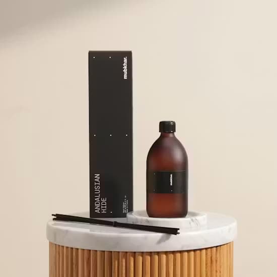 Mubkhar Andalusian Hide Reed Diffuser 500ml bottle with packaging box