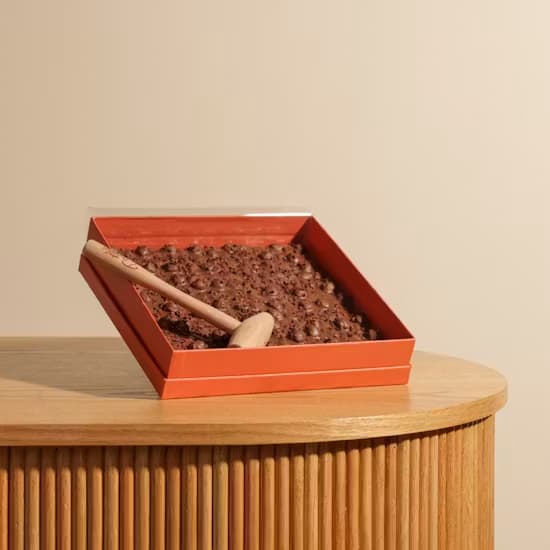 Patchi luxury milk chocolate bar and wooden hammer box packaging 550g